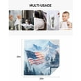 thumbnail image 5 of Cloth Napkins American National Flag on Mountain Washable Soft Kitchen Dinner Napkin Set of 6,Watercolor Forest Landscape Reusable Cocktail Napkins for Wedding Holiday Party Event,20x20In, 5 of 7