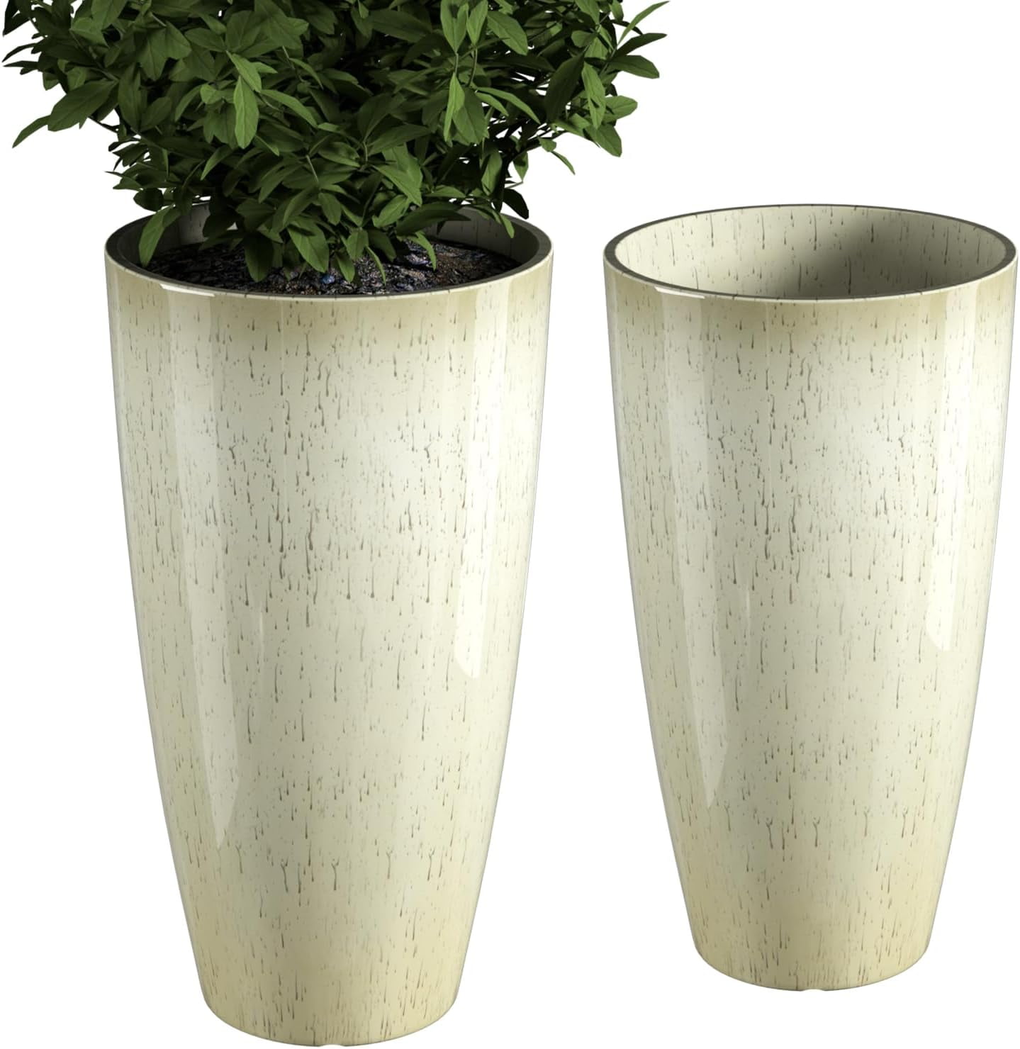 QCQHDU 21 inch Tall Planters for Outdoor Plants Set of 2,Outdoor