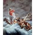 thumbnail image 2 of Dietrich, Christian W.E. 26x30 Gold Ornate Wood Framed with Double Matting Museum Art Print Titled - Christ Stilling The Tempest, 2 of 4