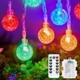 thumbnail image 1 of Cadena de luces Minetom Crystal Globe, 17 pies, 30 LED, multicolor, 1 of 7