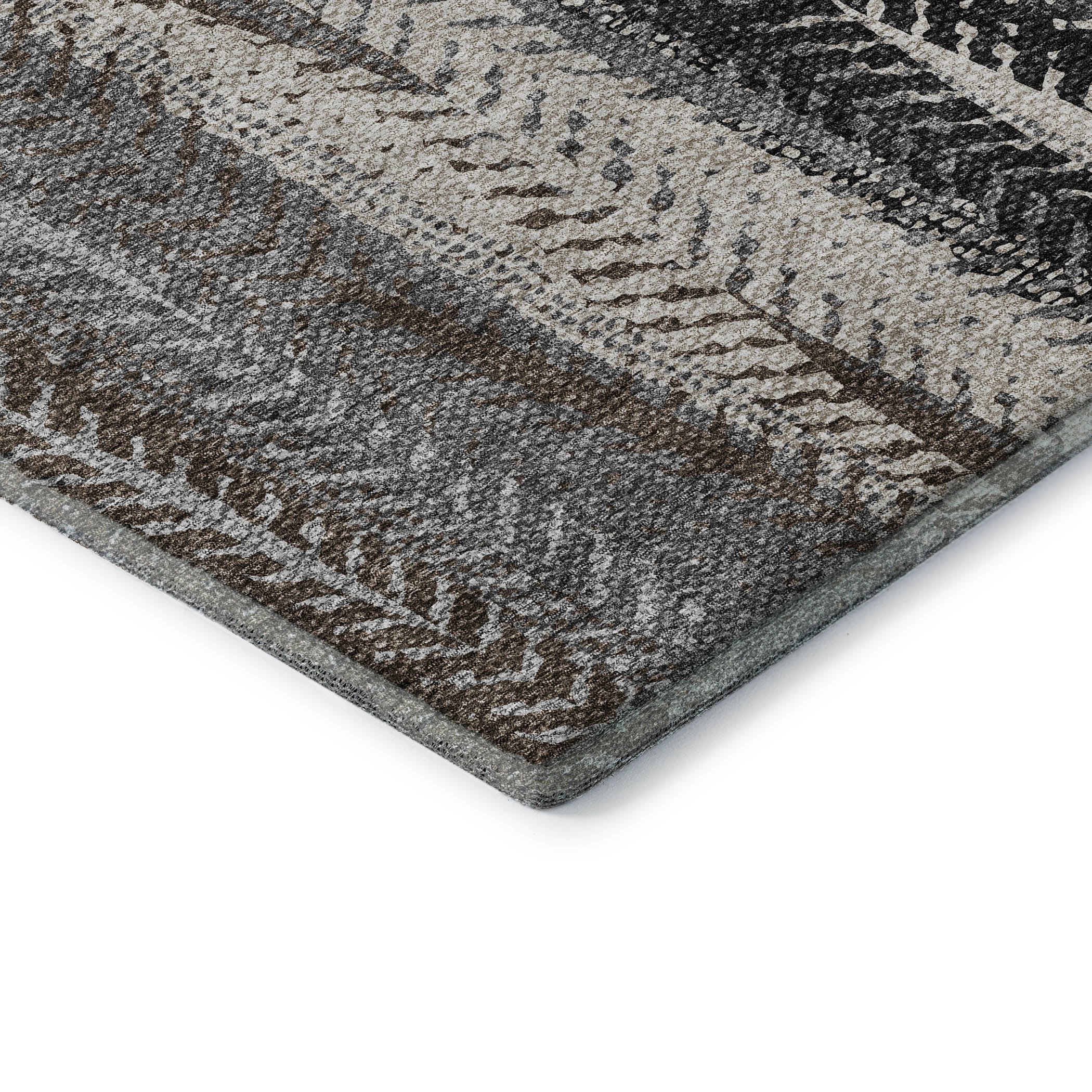Addison Rugs Mayfield Washable Transitional Stripes Brown Runner Rug, 2'3" x 7'6"