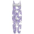 thumbnail image 6 of Kids Girls Bunny Print Sleeveless Jumpsuit Easter Romper Purple Harem Soft Stretchy Kids Clothes 2T,Size 2 T, 6 of 7