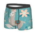 thumbnail image 2 of Disketp Teal Mama Llama Men'S Boxer Briefs,Soft And Breathable Cotton Underwear With Comfortflex Waistband, 2 of 8