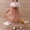 Brown, variant on Girls' Brown Tulle Dress with Shirt Collar & Puff Sleeves, Bow Waist Party Dress for Birthday Easter Holiday,Size 10-11 T
