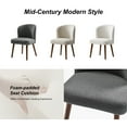 thumbnail image 5 of Upholstered Gray Dining Chairs Set of 2 Armless Side Chairs Solid Wood Legs Restaurant Kitchen, 5 of 8