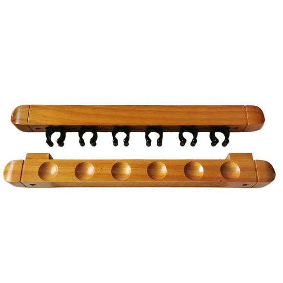 Soidarity Estante para taco de billar de dura montado en la pared Cue ahorro de espacio 6 Clips soporte deportivo decorativo accesorios Log color Type2 NO2