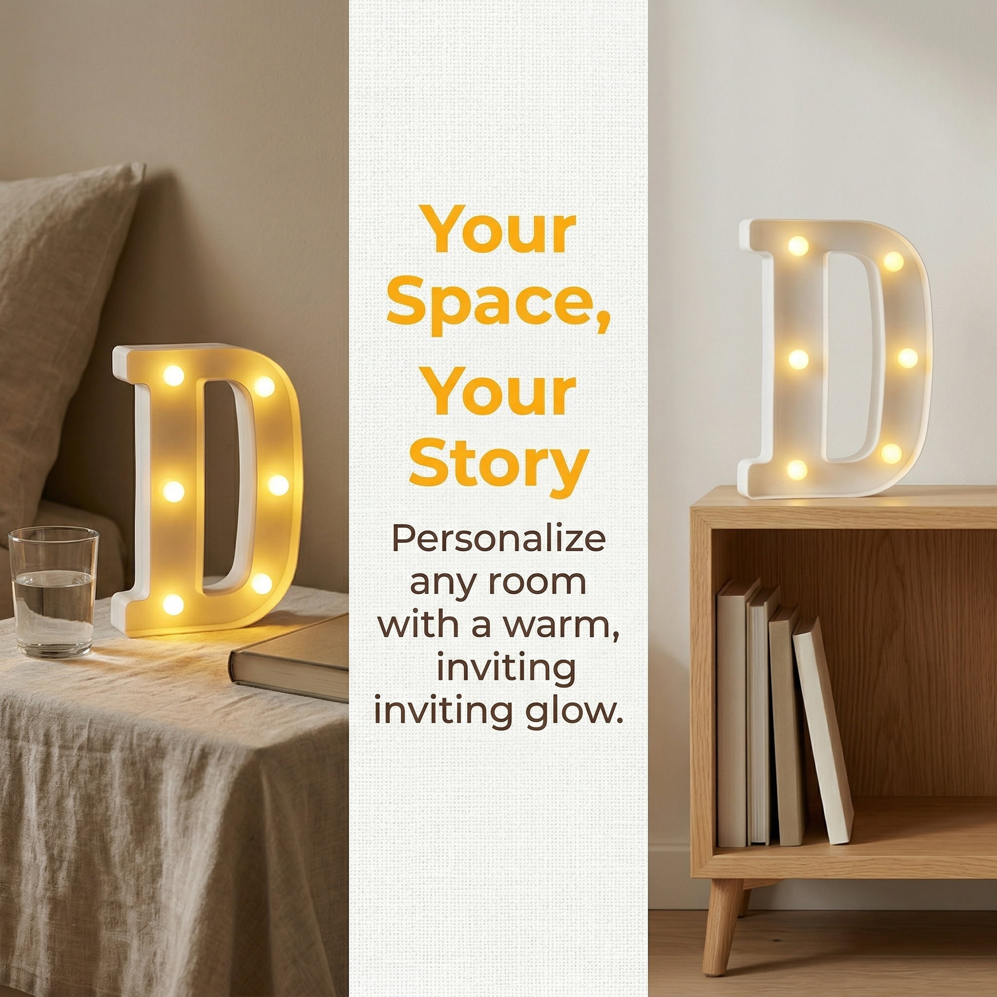 Unique Bargains Marquee Letters With Lights LED Light Up Signs Letter D 5.5"L x 1.3"W x 8.1"H