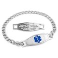 thumbnail image 1 of MedicEngraved Stainless Steel Custom Medical Alert Bracelet - 5mm Curb Link, 1 of 7