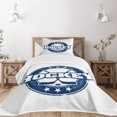 thumbnail image 3 of Ambesonne Hockey Quilted Bedspread Set 2 Pcs, Vintage Sticks Stars, Twin Size, Navy Blue White, 3 of 6