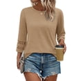 thumbnail image 3 of Ronuti Womens 3/4 Sleeve Tops Ladies Blouses Crew Neck T Shirts for Women Loose Fit Tunic Tops, 3 of 7