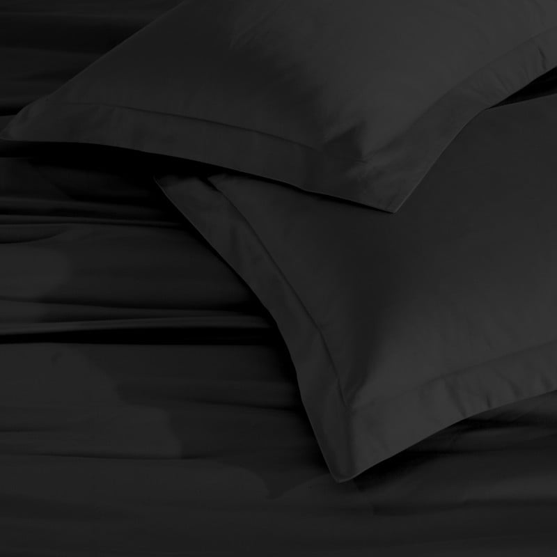 Superior 650 Thread Count Egyptian Cotton Duvet Cover Set, Black, King/ Cal King
