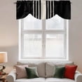 thumbnail image 2 of Black Beige Striped Tie Up Valance Curtains for Windows, Kitchen Curtains Window Treatments, Modern Farmhouse Retro Lines Short Window Shades Valances for Bedroom Bathroom Cafe 42"x18", 2 of 8