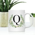 thumbnail image 2 of Koyal Wholesale Ceramic Coffee Mug, Garden Green Monogram Initial Letter Q, 2 of 5