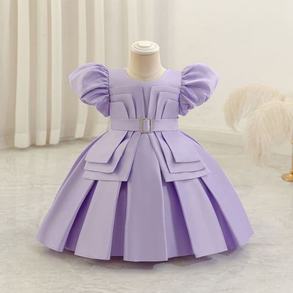 ATOGUTA Girl Dresses Bridesmaid Summer Wedding Pageant Dresses Princess Birthday Party Size 1-5T, Purple
