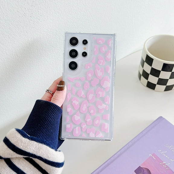 TECH CIRCLE Case For Galaxy A72 5G,Cute Clear Slim Girls Women Shockproof Protective Soft TPU Bumper Transparent Cover Phone Case for Samsung Galaxy A72 5G 6.7" 2021,Pink Leopard Print