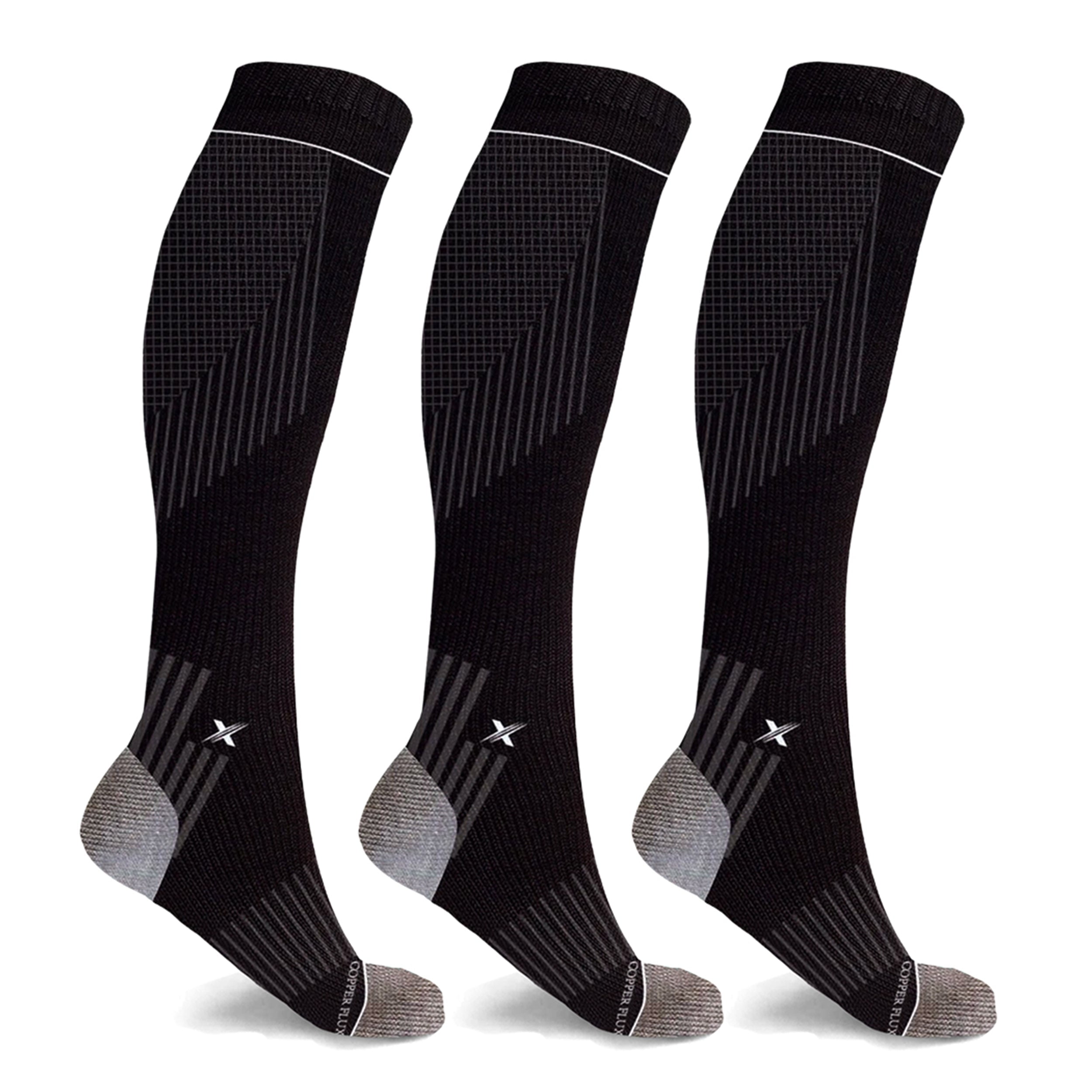 Copper Compression Pain Relief Targeted Knee High Compression Socks - 6-Pairs