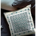 thumbnail image 3 of 28" X 28" White And Green Broadcloth Floral Throw Pillow, 3 of 5