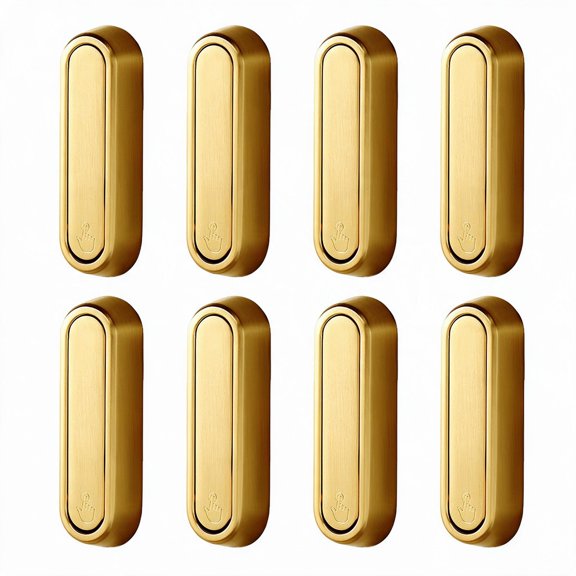 8 Pack Gold Foldable Wall Hooks, Heavy Duty Flush Mounted Folding Coat Hooks for Entryway Bathroom Bedroom Storage