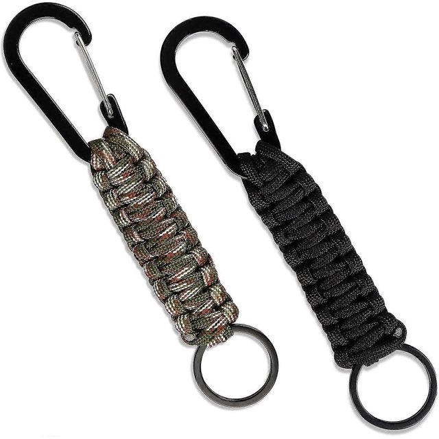 2 Pieces Key Ring, Outdoor Paracord Key Ring With Snap Hook Key Straps For Hiking, Outdoor, Camping