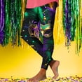 thumbnail image 5 of Leggings for Women Tummy Control,Mardi Gras Leggings for Women High Waisted Glitter Print Stretchy Tights Carnival Party Pants Festival Outfit, 5 of 6