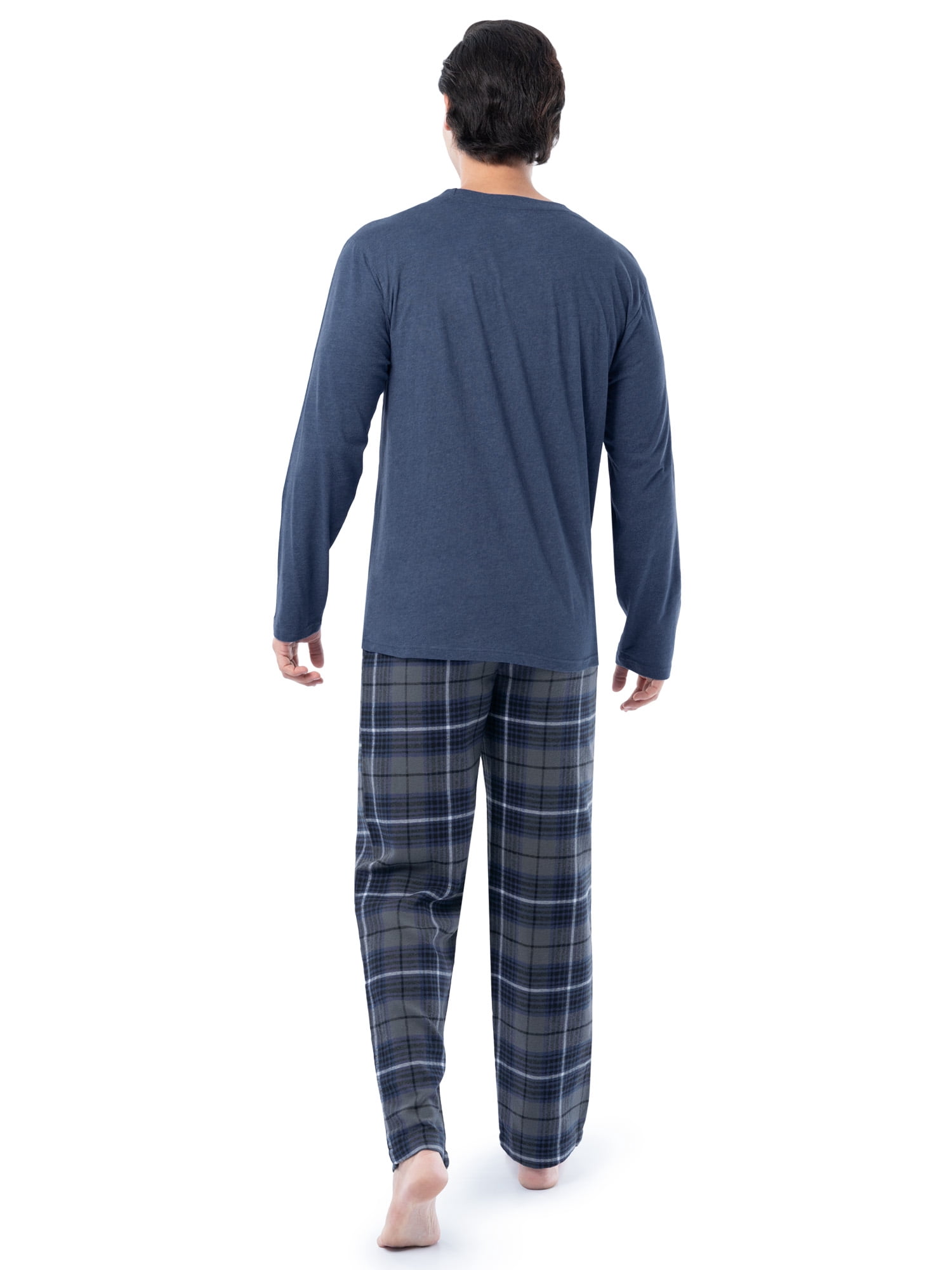 Fruit of the Loom Men's Jersey Knit Top and Flannel Pajama Pants Set, 2-Piece, Sizes S-5XL