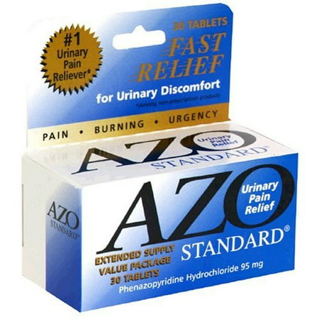 AZO Standard Urinary Pain Relief Tablets, 30-count Boxes (Pack of