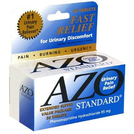 AZO Standard Urinary Pain Relief Tablets, 30-count Boxes (Pack of