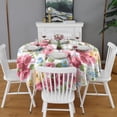 thumbnail image 2 of Pioneer Flower Floral Print Pattern Round Tablecloth 60"x60",Wrinkle Wipeable Table Cloth for Kitchen Dining Room Picnic Patio Party, 2 of 6