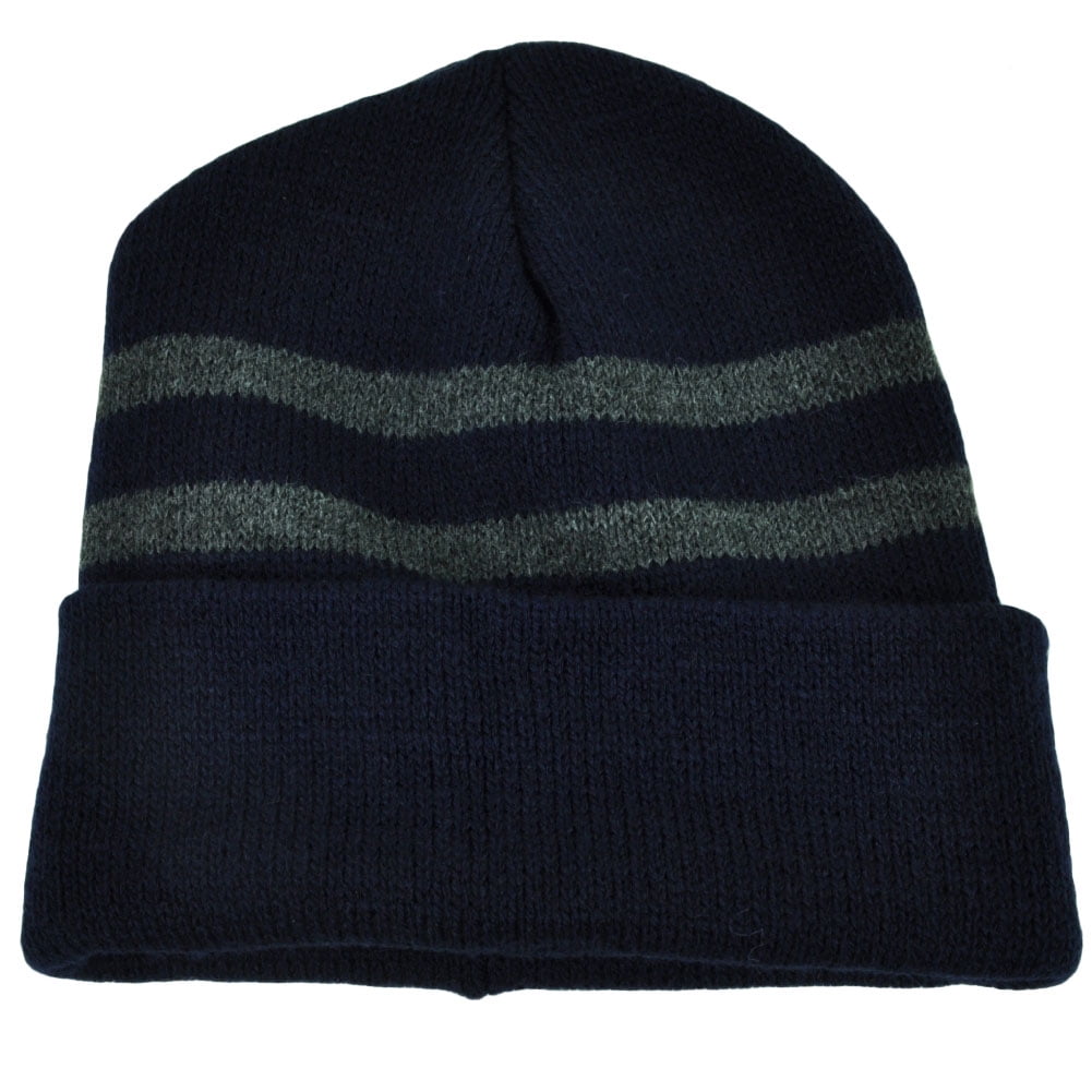 Navy Blue Cuffled Long Knit Beanie Toque Skully Winter Blank Solid ...