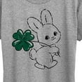 thumbnail image 3 of Instant Message - Bunny And Clover - Women's Short Sleeve Graphic T-Shirt, 3 of 6
