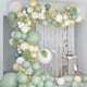 thumbnail image 4 of Arco de globos de cumpleaños verde oliva, 128 piezas Guirnalda de globos verde salvia Confeti de oro blanco Globo verde retro para fiesta de cumpleaños de niño, 4 of 4