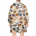 thumbnail image 2 of Beige Baseball Gear Pattern Wearable Oversized Blanket,Wearable Blanket Hoodie for Adults,Cozy Hooded Blankets with Super Pockets,Super Warm Fuzzy Pullover for Women & Men, 2 of 6