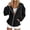 Black, variant on Women's Hooded Zip Up Sweatshirt Corduroy Jacket Lightweight Casual Long Sleeve with Pockets for Spring Fall Winter