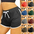 thumbnail image 7 of Lovskoo Womens Athletic Shorts Running Dolphin Shorts with Pockets and Drawstring Elastic Waist Yoga Shorts Dark Gray, 7 of 7