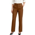 thumbnail image 3 of Oksale Business Casual Pants for Women Office Wear Straight Leg Dress Pants with Pockets Stretch High Waisted Work Pants Brown M, 3 of 7