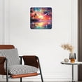 thumbnail image 3 of 10 Inch Wall Clock Battery Operated Silent Clock Decorative for Office, Kitchen, Outdoor, Living RoomOrange Sunset View Seashore Beach Palms Tree Creative Pattern, 3 of 4