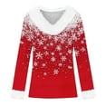thumbnail image 4 of Craaazy Christmas Womens Shirts Funny Xmas Printed Furry V Neck Sweatshirt for Women Long Sleeve Womens Tops Gifts for Women, 4 of 4