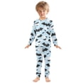 thumbnail image 3 of joogoo Bat and Cloud 2 Piece Long Sleeve Tee and Pants Cotton Pajama Set 4T, 3 of 7
