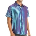 thumbnail image 3 of CHGBMOK Dress Shirts for Men Leisure Solid Color Button Ball Short Sleeve Flip Collar S-3XL, 3 of 4