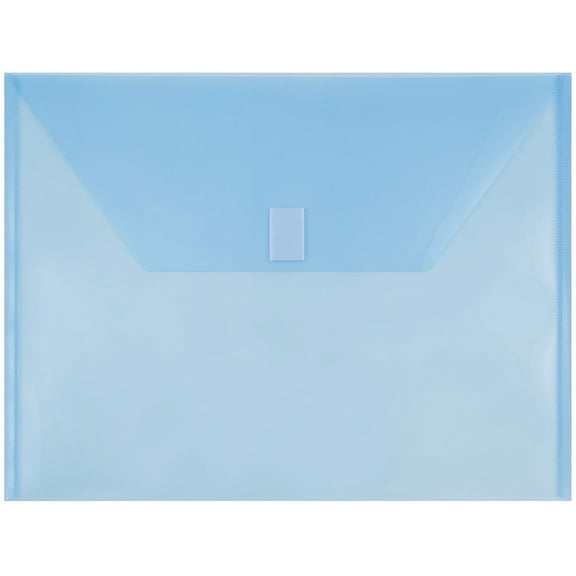 JAM Paper Plastic Envelopes with Hook & Loop Closure, Letter Booklet, 9 3/4 x 13, Blue, 3/Pack