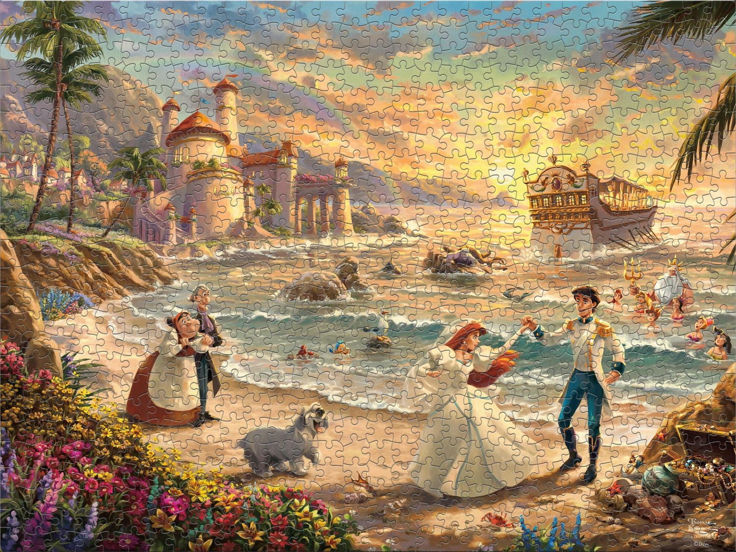 Ceaco - Thomas Kinkade Disney - The Little Mermaid Celebration of Love - 750 piece puzzle