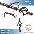 thumbnail image 3 of Urbanest Adjustable Single Curtain Rod Set Forged Iron Birdcage Finials – 3/4-Inch Diameter, With Bronze Rod, 48–84 Inches, 3 of 6