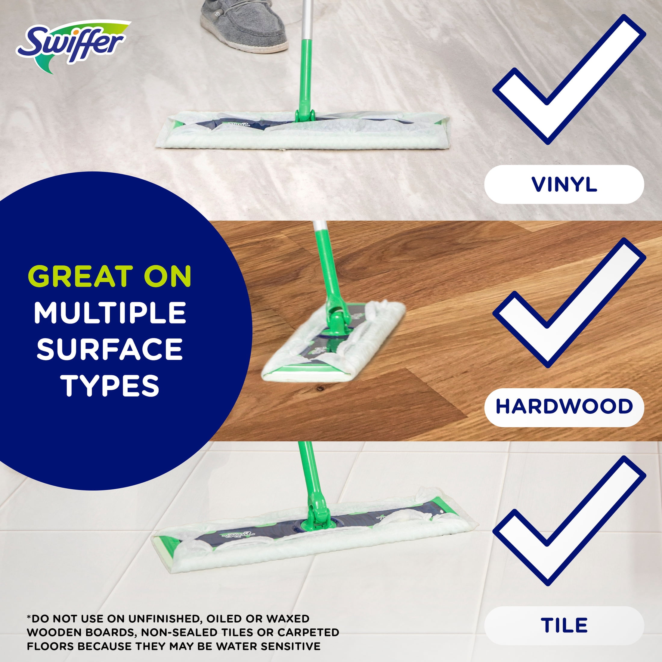 Swiffer Sweeper XL Kit with Dry & Wet Refills, Unscented, 1 Handle + 8 XL Dry pads & 2 XL Wet Pads