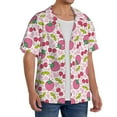 thumbnail image 2 of Goofa Strawberry And Cheery Printed Men's Casual Short-sleeved Shirt,Lightweight Breathable Button-down,Summer Casual men's top,Versatile Fashion shirt-Large, 2 of 7