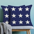 thumbnail image 2 of 4th of July Pillow Covers 18x18 Set of 2, White Stars Blue Patriotic Decorations Throw Pillow Covers American Flag Independence Memorial Day Outdoors Decorative Cushion Case for Couch Sofa Home, 2 of 6