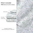 thumbnail image 4 of RUVANTI 100% Cotton Percale Sheets King Size 6 Piece Set, Cooling Bed Sheets for Hot Sleepers, Deep Pocket 16”, Breathable Lightweight & Durable, Crisp Hotel Style Sheets, Fleur & Field, 4 of 8