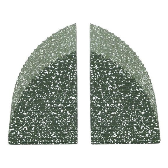 Pemberly Row Modern Transitional Handcrafted Green Arc Bookends