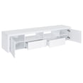thumbnail image 3 of Jude 2-door Engineered Wood 79-inch TV Stand White High Gloss, 3 of 12