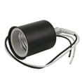 thumbnail image 2 of 3X E27 Ceramic Screw Base Round LED Light Bulb Lamp Socket Holder Adapter Metal Lamp Holder with Wire Black, 2 of 7