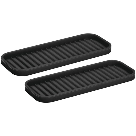 2 Pack Silicone Soap Dishes for Bathroom and Shower, Flatware Organizer, Counter Drying Mat, Non- , Easy to Clean